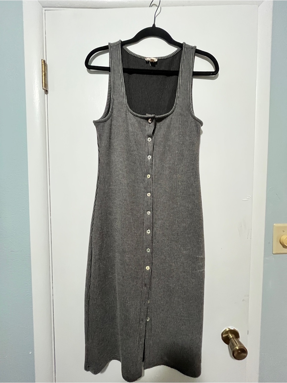 Hem & Thread Midi Knit Sleeveless Dress Side Large